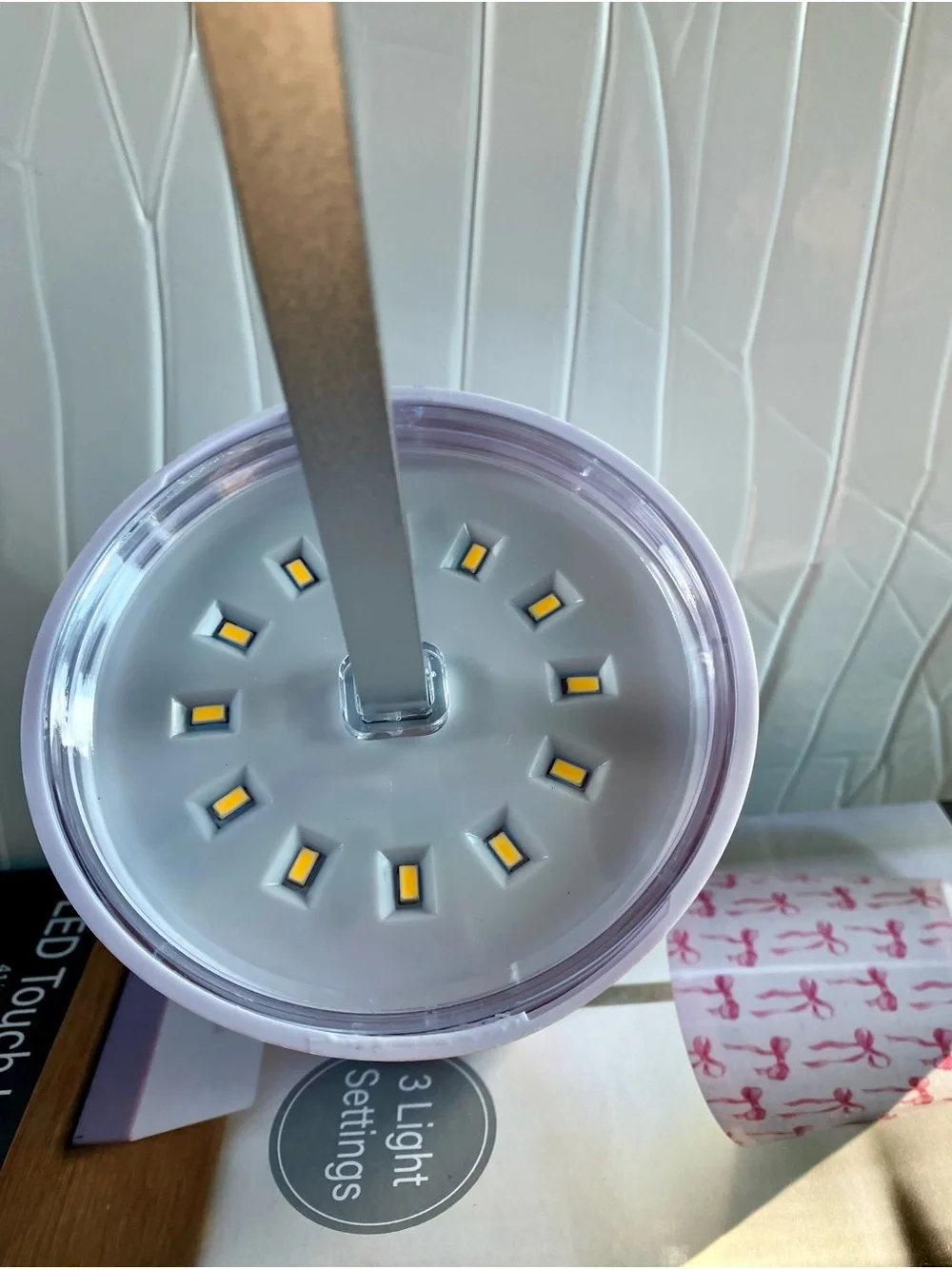 Pink Bow LED touch Lamp NWT